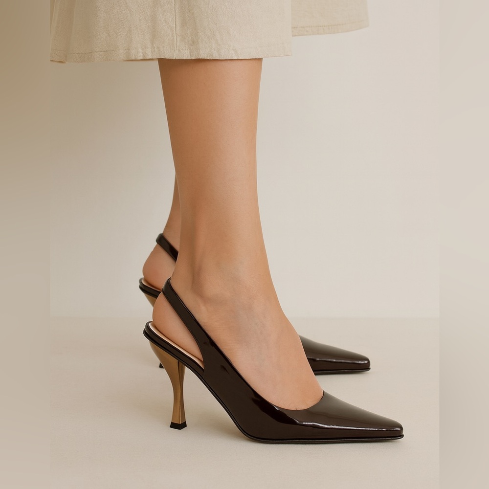 Prada Brown Slingback Heels